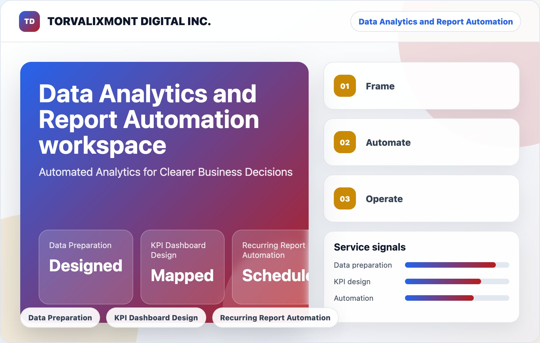 TORVALIXMONT DIGITAL INC. service workspace scene